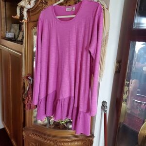 LOGO by Lori Goldstein Hot Pink Blouse